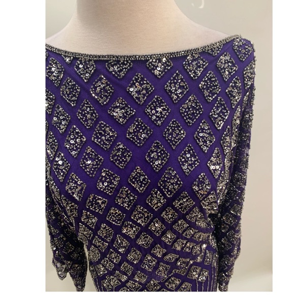 Pisarro nights blouson mother of bride gown purple - Picture 4 of 10